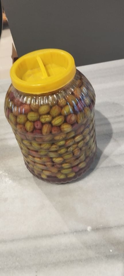 Doğal El Yapımı Çizik Yeşil Zeytin (5 'lik  bidon)