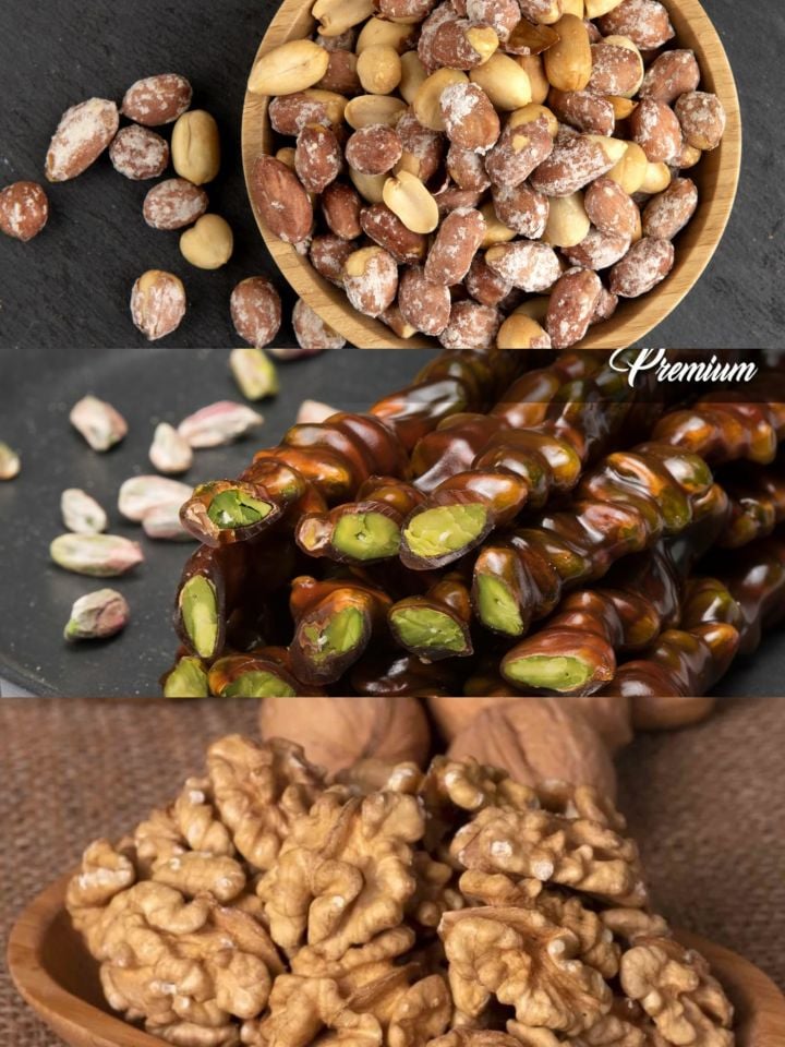 MUHTEŞEM ÜÇLÜ PAKET ( CEVİZ- YER FISTIĞI-ANTEP FISTIKLI SUCUK) 500 er gram